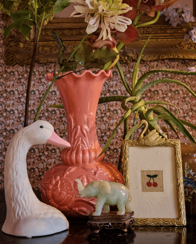 KERAMIKKVASE - Svane - Rice