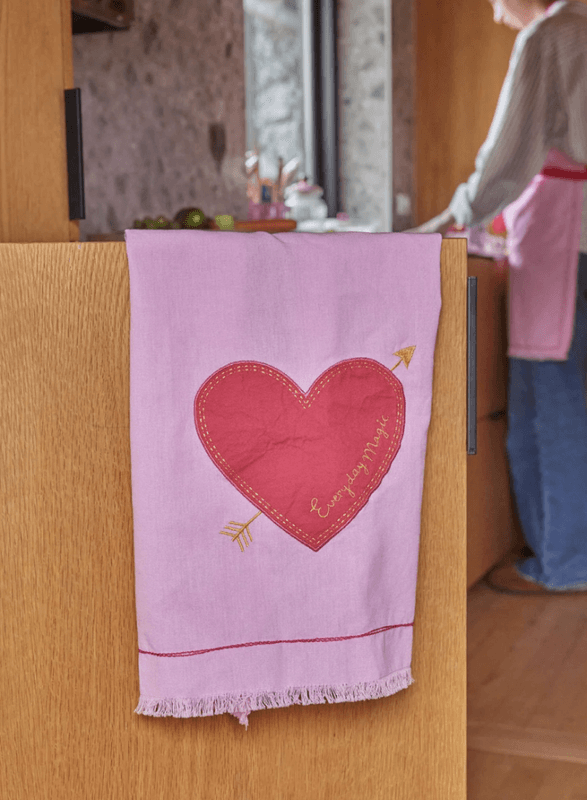 KJØKKENHÅNDKLE – Rosa – Hjerte – Rice