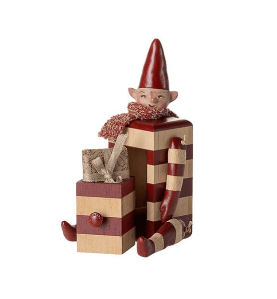 Hovedbilde RØD ALV MED SKUFF – Rød – Maileg