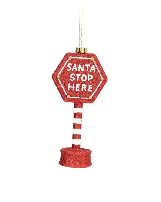 Hovedbilde JULETREPYNT – Santa Stop Here skilt – ALot