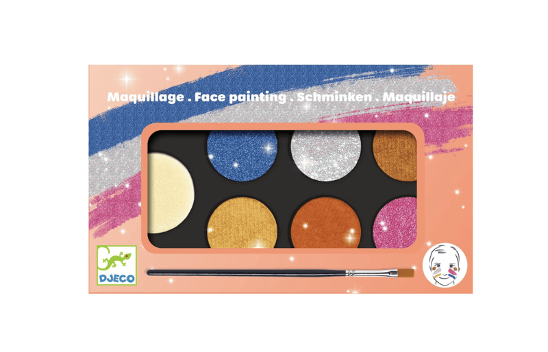 ANSIKTSMALING – 6 glitterfarger – Djeco