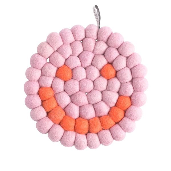 Hovedbilde KJELEUNDERLAG I ULL – Rund Smiley Raspberry – ...