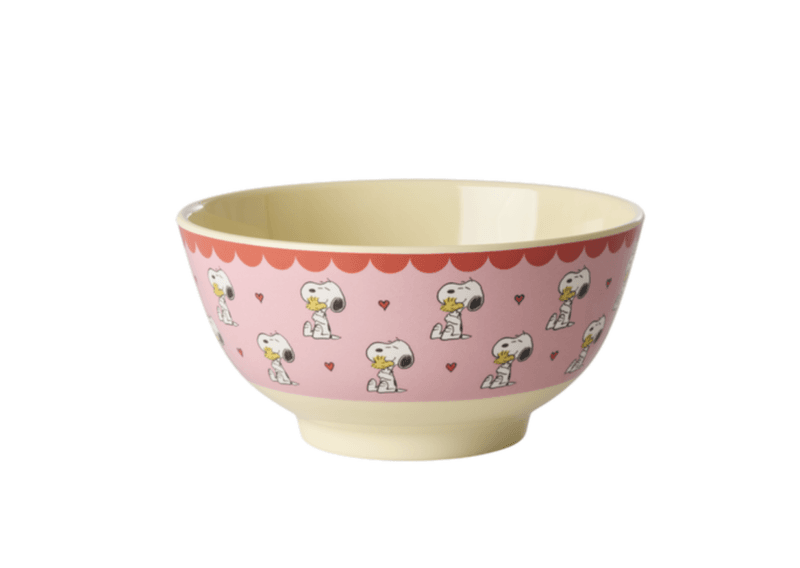 MELAMINSKÅL – Rosa Snoopy Print – Rice x Peanuts