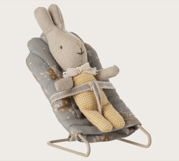 Hovedbilde VIPPESTOL TIL MY-KANIN OG BABYMUS – Grå med blomster ...