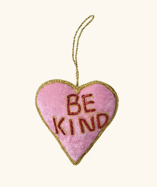 Hovedbilde JULETREPYNT – Hjerte velvet Be Kind – Rice